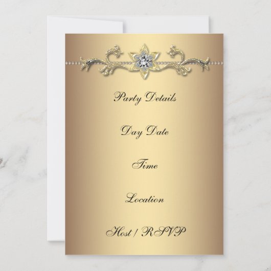 Invitation Leopard Gold Womans 50e fête d'anniversaire (Dos)