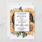 Invitation Léopard Heart Floral (Devant)