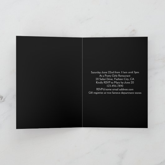 Invitation Leopard Hot rose Bow C'est un Baby shower Safari f (Intérieur)