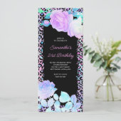 Invitation Léopard Iridescendant peint noir 21e anniversaire (Debout devant)