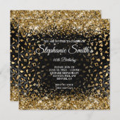 Invitation Léopard Léopard Foil noir et or 40e anniversaire (Devant / Derrière)