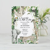 Invitation Leopard Little Wild One Safari premier anniversair (Debout devant)