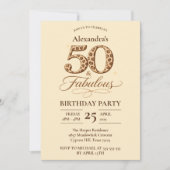 Invitation Léopard Neutre 50 & Anniversaire Fabuleux (Devant)