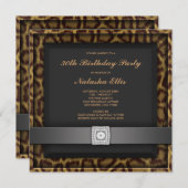 Invitation Leopard N'Importe Quel Nombre Anniversaire Fête (Devant / Derrière)