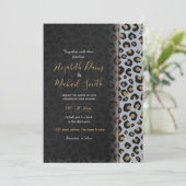 Invitation Léopard noir de l'or (Debout devant)