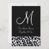 Invitation Léopard noir et blanc épousant le papier (Dos)
