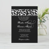 Invitation Léopard noir et blanc épousant le papier (Debout devant)