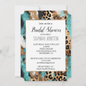 Invitation Léopard Noir Turquoise (Devant)