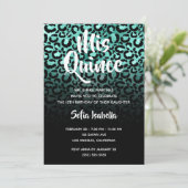 Invitation Leopard Ombre Mis Quince Turquoise et Black Glam (Debout devant)