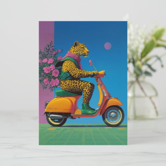 Invitation Leopard on Wheels : A Stylish Ride (Debout devant)
