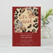 Invitation Leopard Print Party Animal Wild Jungle Birthday (Debout devant)