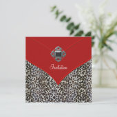 Invitation Leopard Red All Occasion Party (Debout devant)