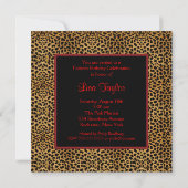 Invitation Léopard Red Bow Womans 40e anniversaire (Dos)