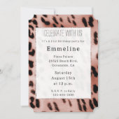 Invitation Léopard rose blanc (Devant)