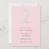 Invitation Leopard rose gris 2e anniversaire (Devant)