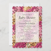 Invitation Léopard rose or Glam (Devant)