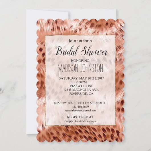 Invitation Léopard rose rose (Devant)