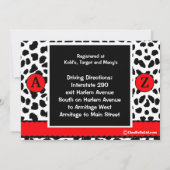 Invitation Léopard Rouge Blanc Et Noir (Dos)