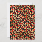 Invitation Léopard rouge et or peint noir 60e anniversaire (Dos)