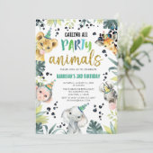 Invitation Leopard Safari appelle tous les animaux de fête An (Debout devant)