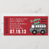 Invitation Leopard Spots Bus Pass Anniversaire (Devant)
