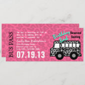 Invitation Leopard Spots Bus Pass Anniversaire (Devant / Derrière)