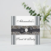 Invitation Leopard Sweet 16 Anniversaire (Debout devant)