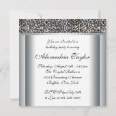 Invitation Leopard Sweet 16 Anniversaire (Dos)