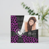 Invitation Leopard Sweet 16 Seize Anniversaire Photo (Debout devant)