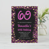 Invitation Leopard violet or peint noir 60e anniversaire (Debout devant)