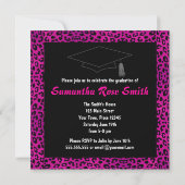 Invitation Leopard Zebra Print Hot Pink (Dos)