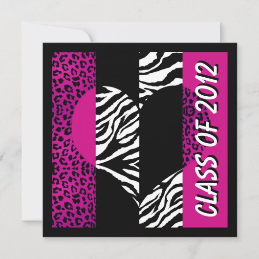 Invitation Leopard Zebra Print Hot Pink (Devant)