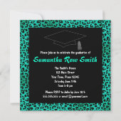 Invitation Leopard Zebra Print Turquoise Party (Dos)
