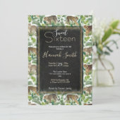 Invitation Léopards modernes Tigres Jungle Plantes (Debout devant)