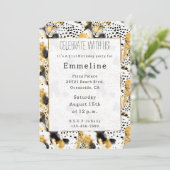 Invitation Léopards noirs blancs jaunes Abstraits (Debout devant)