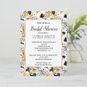 Invitation Léopards noirs blancs jaunes Abstraits (Debout devant)