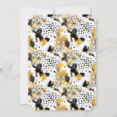 Invitation Léopards noirs blancs jaunes Abstraits (Dos)