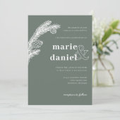 Invitation l'épinette d'hiver sur le mariage vert invite (Debout devant)