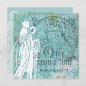 Invitation l'épousant il était une fois floral (Devant / Derrière)