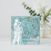 Invitation l'épousant il était une fois floral (Debout devant)