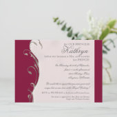 Invitation l'épousant royale de Fête de la mariée (Debout devant)