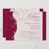 Invitation l'épousant royale de Fête de la mariée (Devant / Derrière)