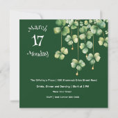Invitation Leprechaun Casquette et Gold Coins Party (Dos)