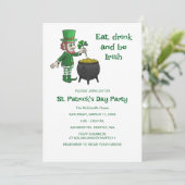 Invitation Leprechauns St. Patrick's day party (Debout devant)