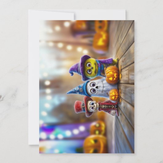 Invitation L'équipage de Boo Halloween mignon Ghost Squelette (Dos)