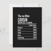 Invitation L'équipage de Cousin Faits nutritionnels Le No Fil (Devant)