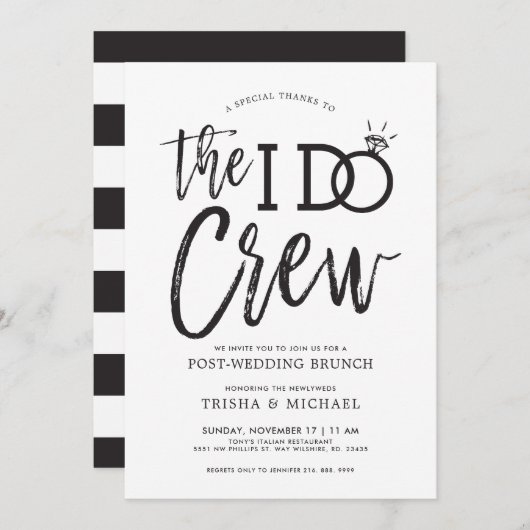 Invitation L'équipage I Do | Brunch Mariage (Devant / Derrière)