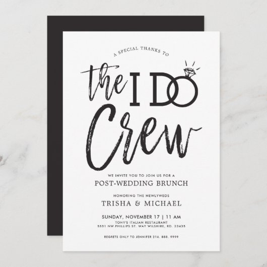 Invitation L'équipage I Do | Brunch Mariage (Devant / Derrière)