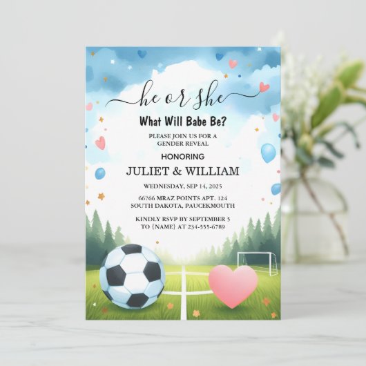 Invitation L'équipe Ball Pitch Fun Soccer Field Révélation de (Debout devant)