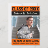 Invitation L'équipe orange et noire colore l'obtention du (Dos)